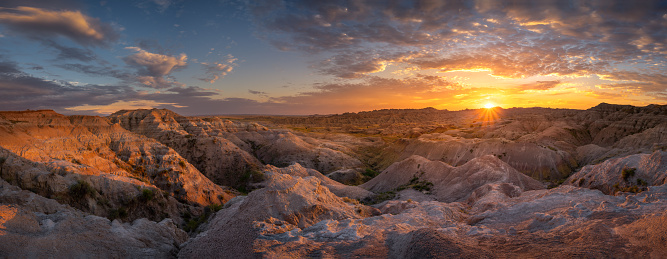 Sunset at Badlands National Park, South Dakota, USA