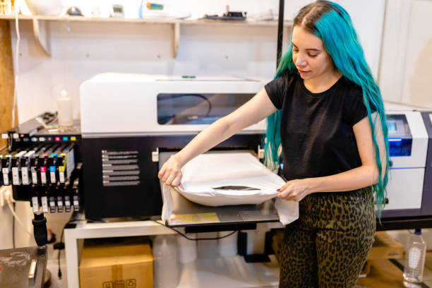 istock With a help of silk machine we create amazing art on a cotton T-shirts 1266994514