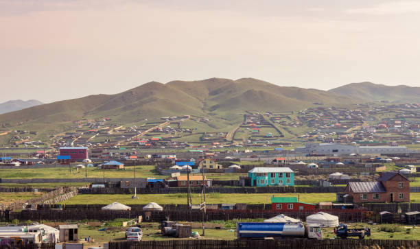 istock Outskirts of Ulaanbaatar, Mongolia, view from the train 1266995062