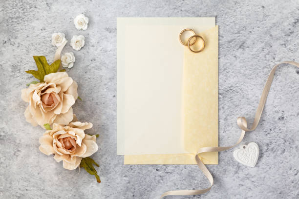 istock Blank greeting card for wedding day. 1266998438