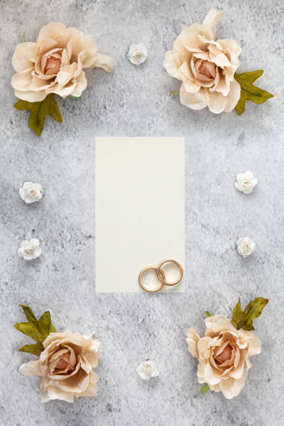 istock Blank greeting card for wedding day. 1266998445