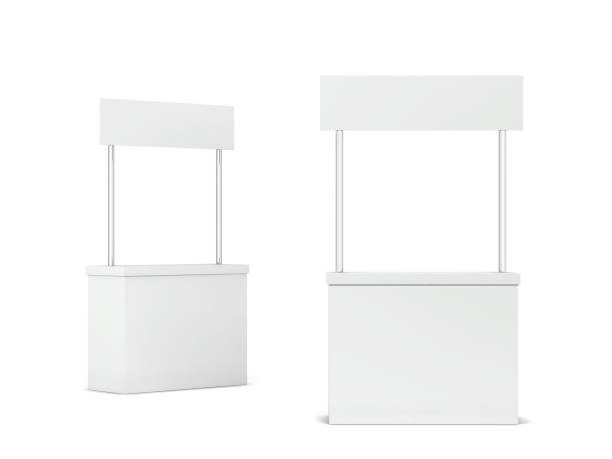 istock Blank promo counter stand mockup 1267001494
