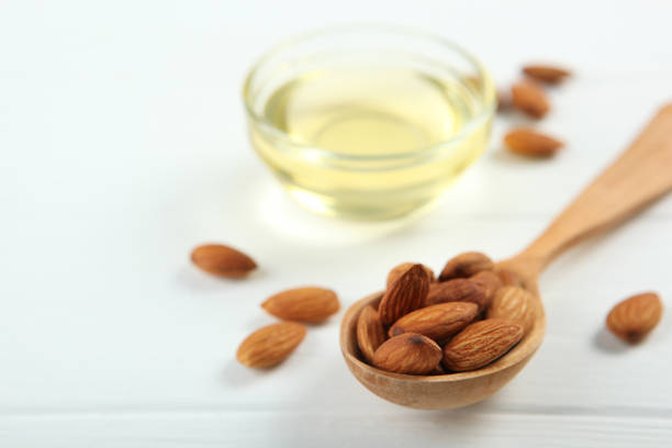 istock almond oil on the table close up 1267002358