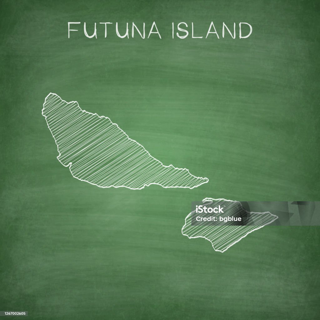 Funuta Map Futuna Island Map Drawn On Chalkboard Blackboard Stock Illustration ...