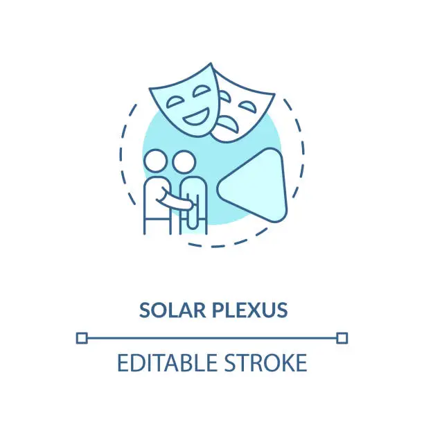 Vector illustration of Solar Plexus turquoise concept icon