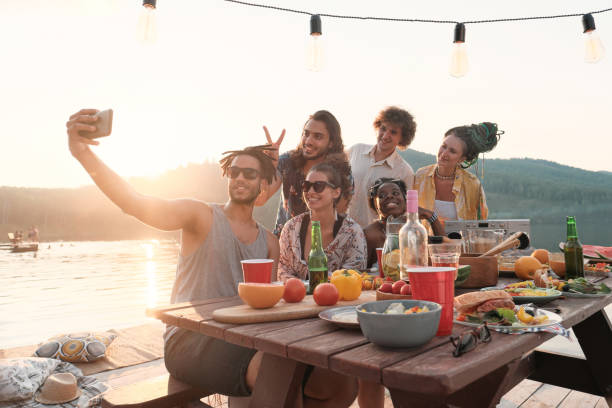 istock Friends making selfie outdoors 1267003891
