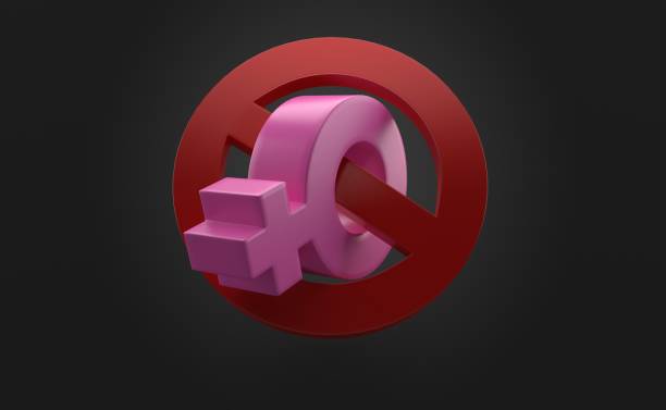 istock Female gender symbol with forbidden symbol 1267004247