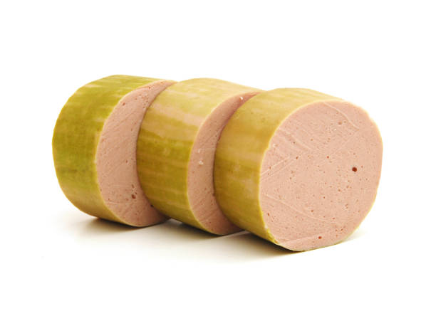 istock Pieces of chopped ham on white 1267005227