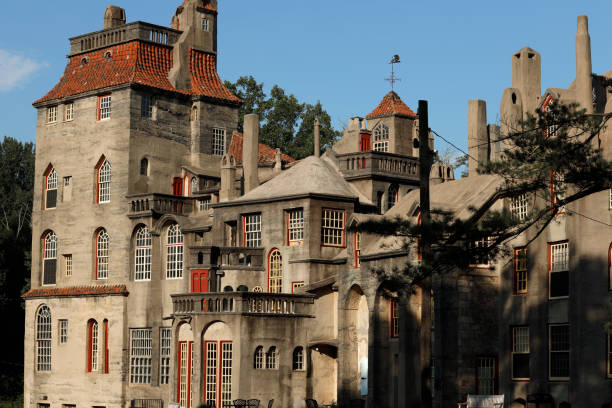 Doylestown, Pa. USA, Aug. 12, 2020: view of Fonthill castle in Doylestown, Pa. USA