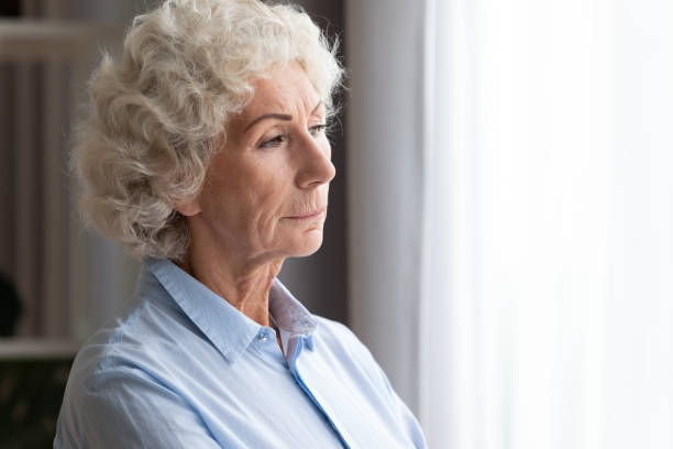 istock Pensive elderly mature woman suffering from loneliness. 1267013546