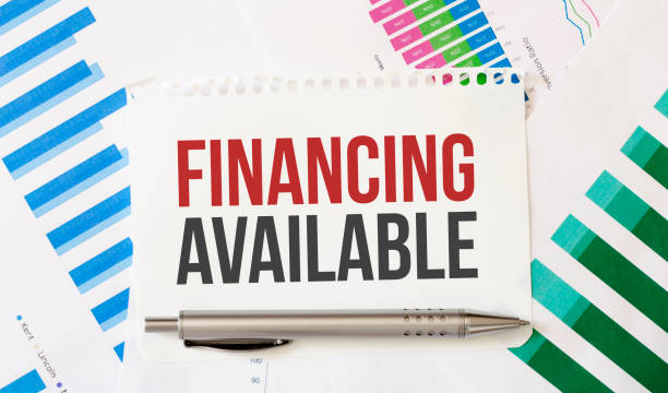 istock Card with text FINANCING AVAILABLE. Diagram and white background 1267018677