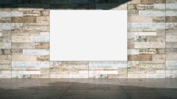istock white blank billboard with mockup place on wooden building wall with shadow 1267020144
