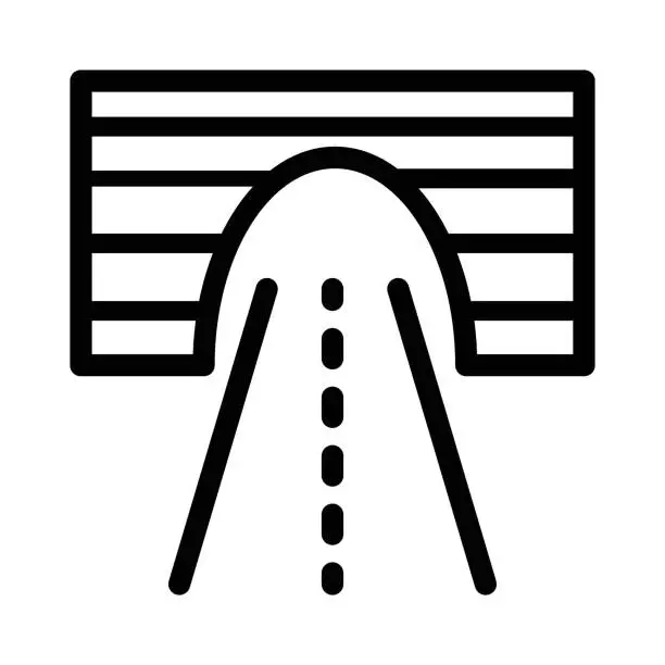 Vector illustration of Tunnel icon illustration. Passageway, driveway, underground road tunnel icon.