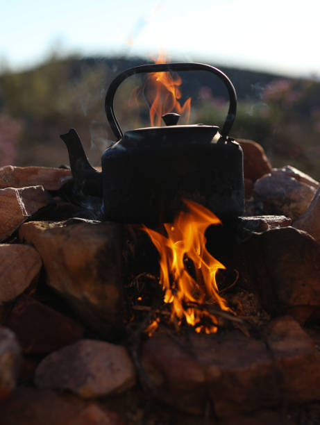 istock A close up of a camping kettle on an open fire 1267023804