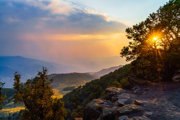 istock Smoky Fire Sunset Landscape 1267031838