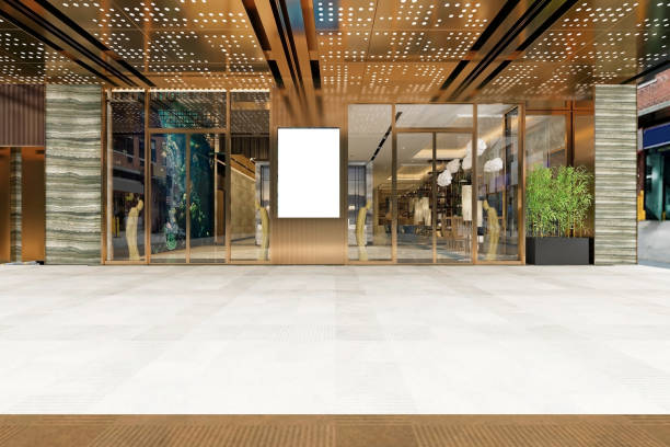istock 3D Render of luxury hotel entrance front door 1267033582