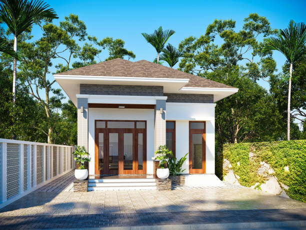 istock 3D RENDER LUXURY VILLA HOUSE EXTERIOR 1267034601