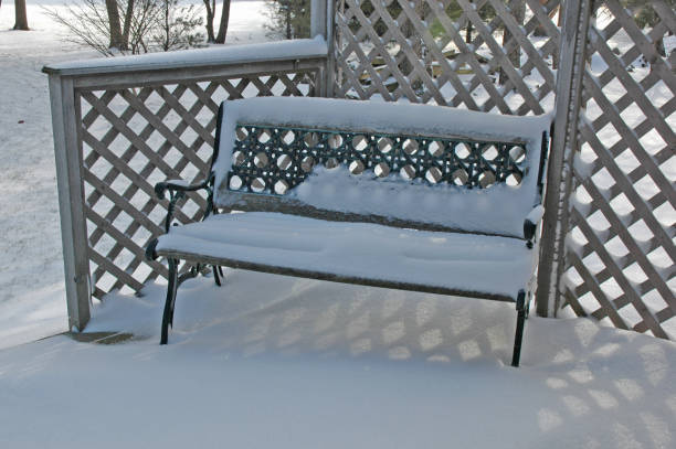 istock Bench in the snow with shadows-Howard County Indiana 1267035638