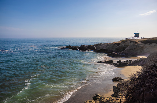 A view of the coastline in Malibu, California