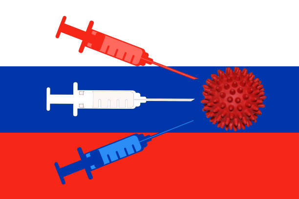 пандемия коронавируса. первая в мире вакцина доступна. содержимое для дизайнера. - russian shot стоковые фото и изображения