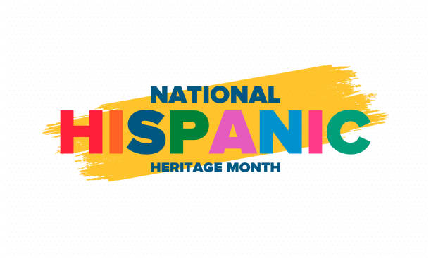全國西班牙裔傳統月在9月和10月。拉美裔和拉美裔文化。在美國慶祝一年一度。海報、卡片、橫幅和背景。向量插圖。 - hispanic heritage month 幅插畫檔、美工圖案、卡通及圖標