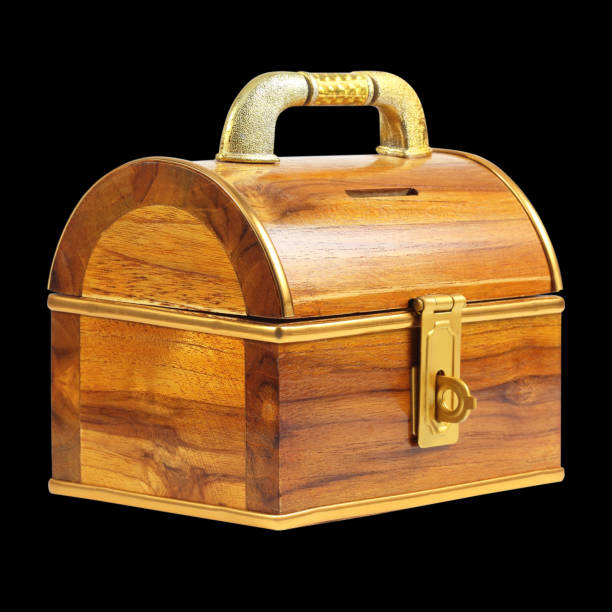 istock Wooden Box isolated on black 1267045697