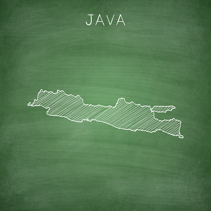 Java Map Line Art Java Map Drawn On Chalkboard Blackboard Stock Illustration - Download ...