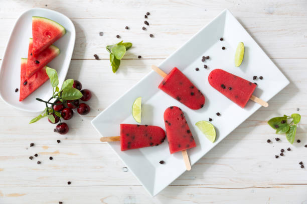 istock Watermelon sorbet ice-cream on plate for refreshing 1267062620