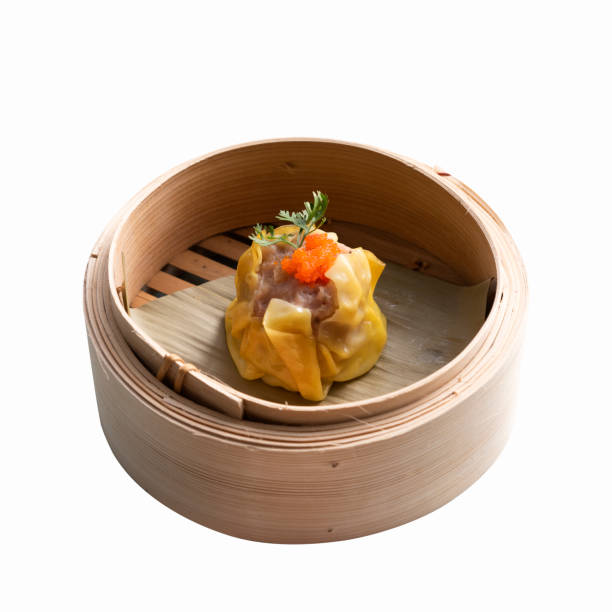 istock Chinese Dumpling in bamboo streamer basket 1267062671