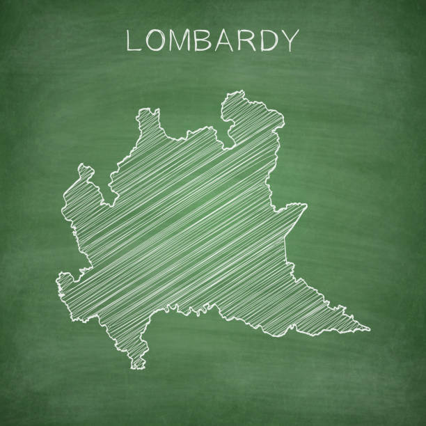 ilustrações, clipart, desenhos animados e ícones de mapa da lombardia desenhado em lousa - quadro negro - green backgrounds textured dirty