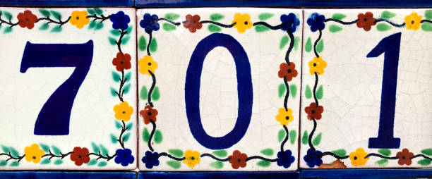 istock Colorful Ceramic Number 701 Street Address Tile 1267063742