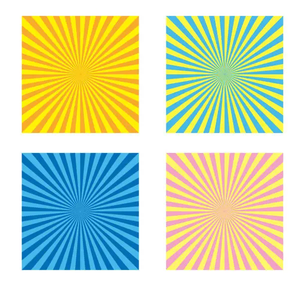 Vector illustration of Radial background set