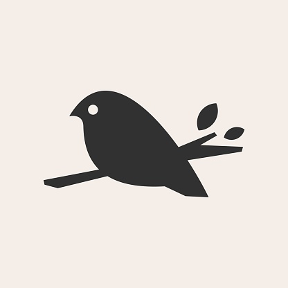finch bird hipster vintage vector icon illustration
