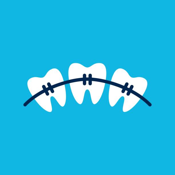 dental braces vector icon illustration dental braces vector icon illustration orthodontist stock illustrations
