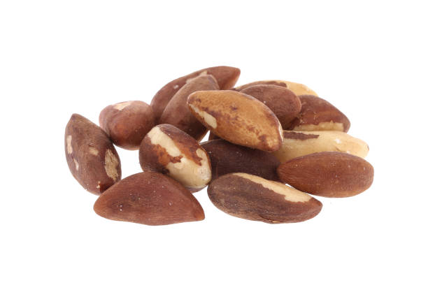 istock Brazil nuts isolated on white background closeup. Full depth of field 1267076389