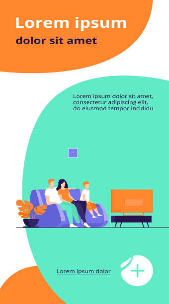 istock Happy family watching TV together 1267081198