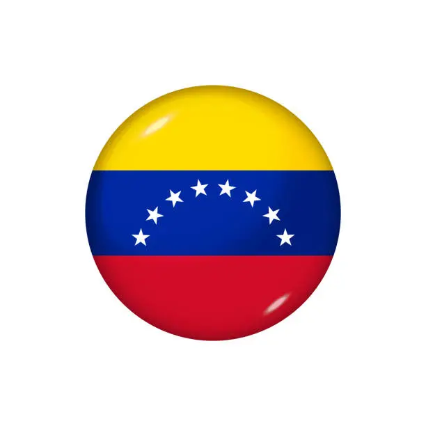 Vector illustration of Glossy flag icon ofVenezuela