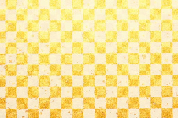 istock Japanese traditional gold checkered pattern abstract or geometric paper texture background 1267090461