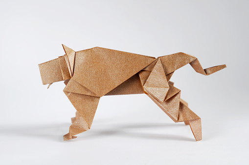 Origami Brown Paper Tiger