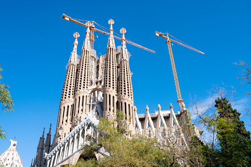 Architectural detail of The Cathedral of the Holy Cross and Saint Eulalia, also known as Barcelona Cathedral, the Gothic cathedral and seat of the Archbishop of Barcelona, Catalonia, Spain