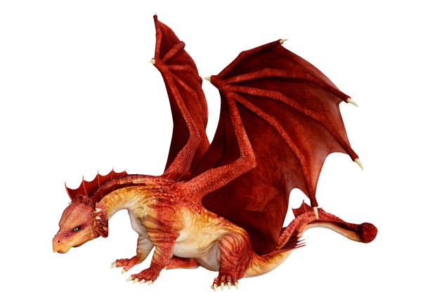 istock 3D illustration fantasy dragon on white 1267092792