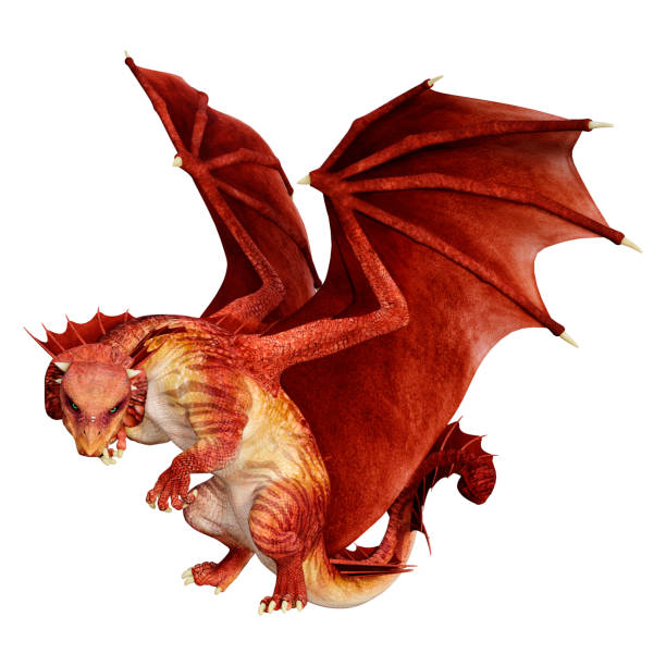 istock 3D illustration fantasy dragon on white 1267092823