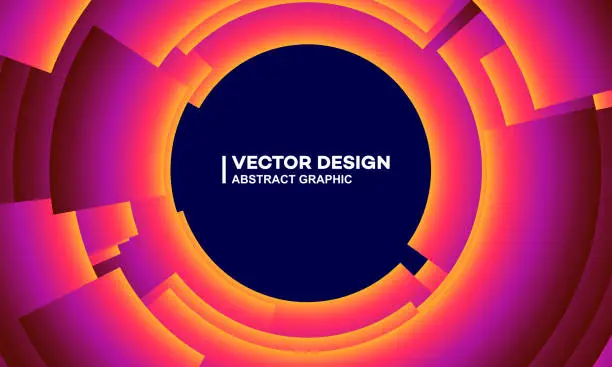 Vector illustration of Glowing circle abstract background, future and technology concept