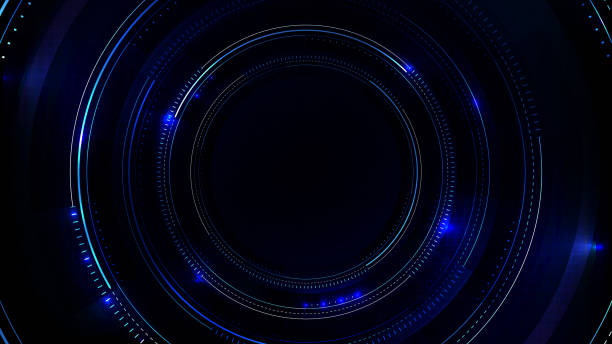 istock abstract background of sci fi hud ui with blue Printed Circuit Board 1267096504