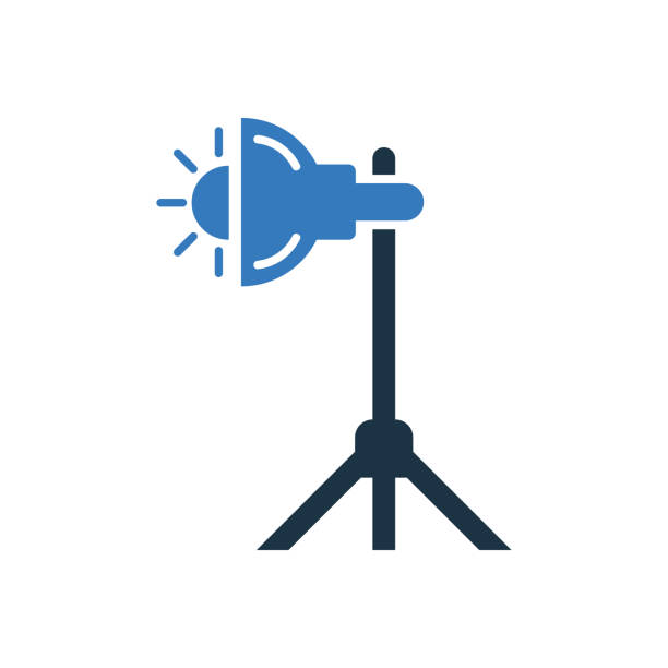 Photography, studio lighting icon Photography studio, lighting icon - Perfect for use in designing and developing websites, printed files and presentations, Promotional Materials, Illustrations any type of design projects. tripod vector stock illustrations