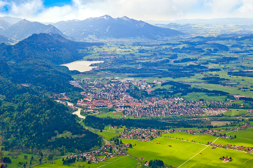 Landscape of Bavaria, Germany, Europe near Fussen, southwest Bavaria, Germany, Europe.