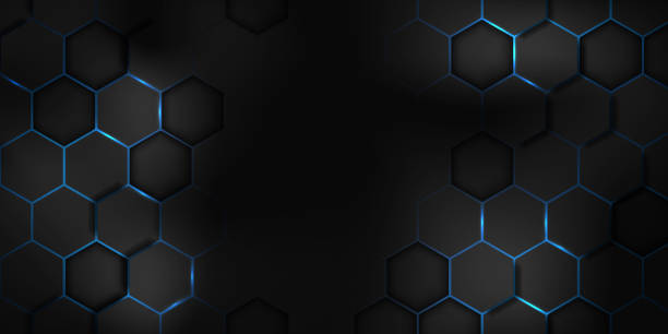 istock abstract black blue Hexagon texture sports Vector illustration. geometric background. Modern shape concept. 1267102662
