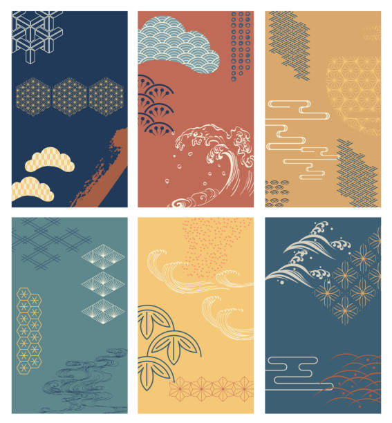 日本語パターンベクトルを持つアジアの背景。抽象要素 - 和柄点のイラスト素材／クリップアート素材／マンガ素材／アイコン素材