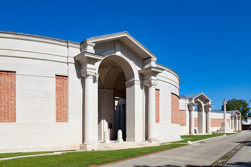 The Arras Memorial is a World War I memorial in France, located in the Faubourg d'Amiens British Cemetery, in the western part of the town of Arras.