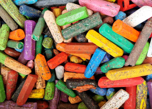 Colourful crayons stock photo